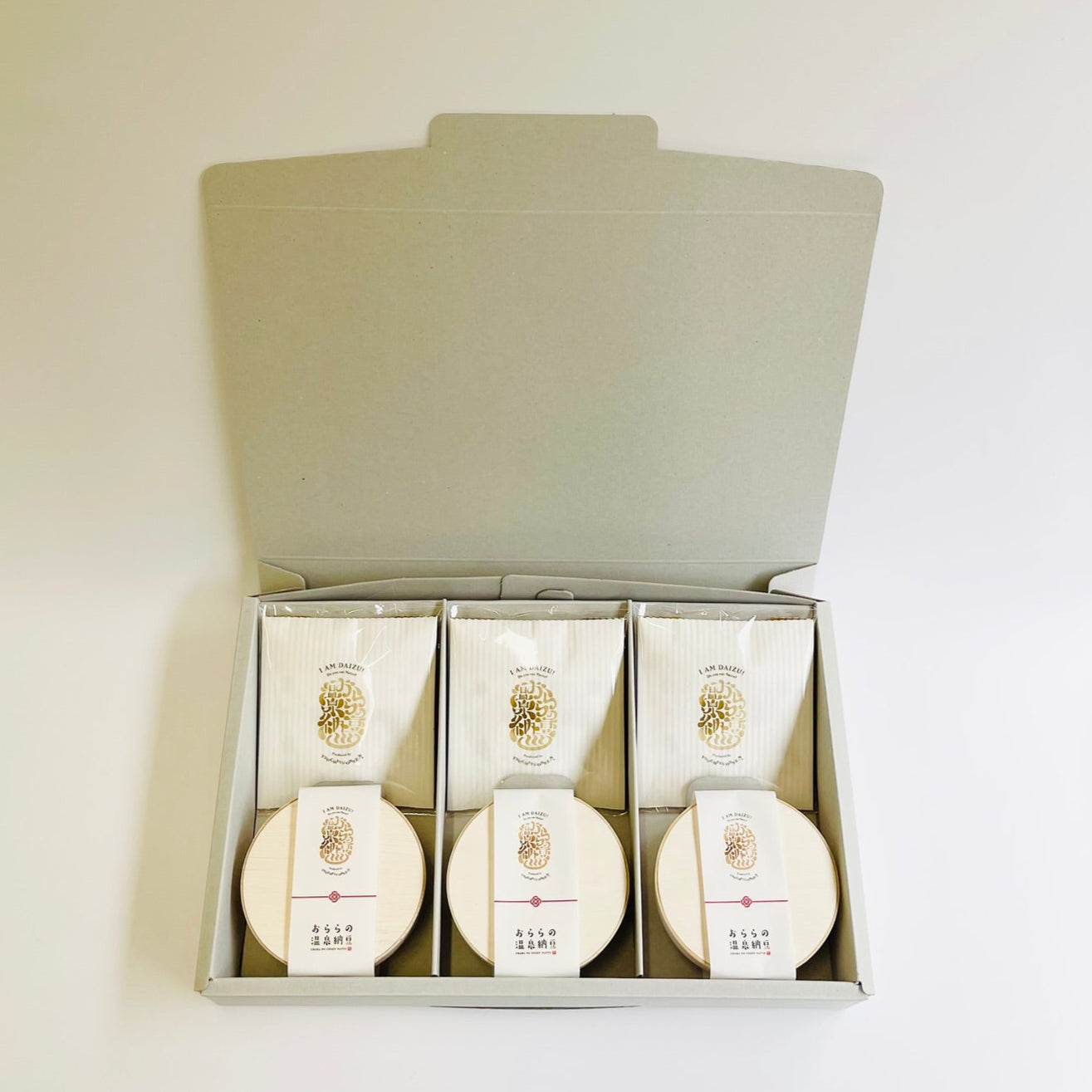 おららの温泉納豆詰め合わせ  角折3個、丸木箱3個入り